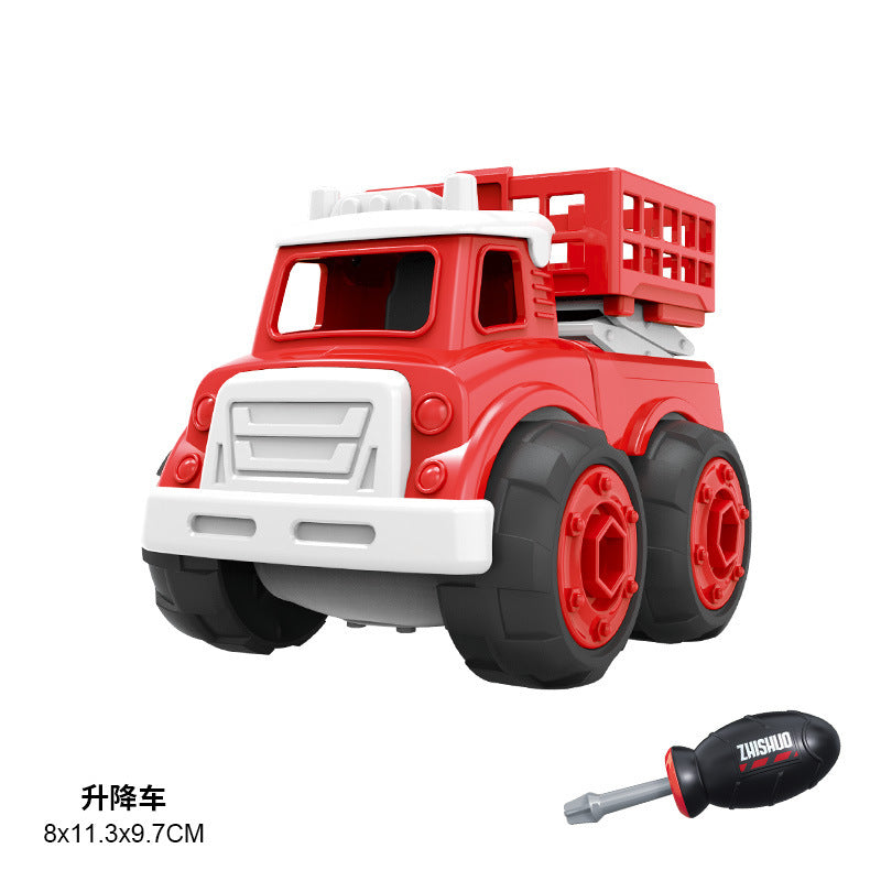 Wholesale Disassembly and Assembly Fire Truck DIY Children's Puzzle Early Education Water Spray Model Toy